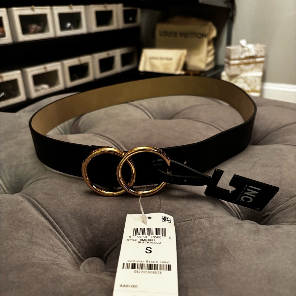 INC International Concepts Black and Gold Women's Belt